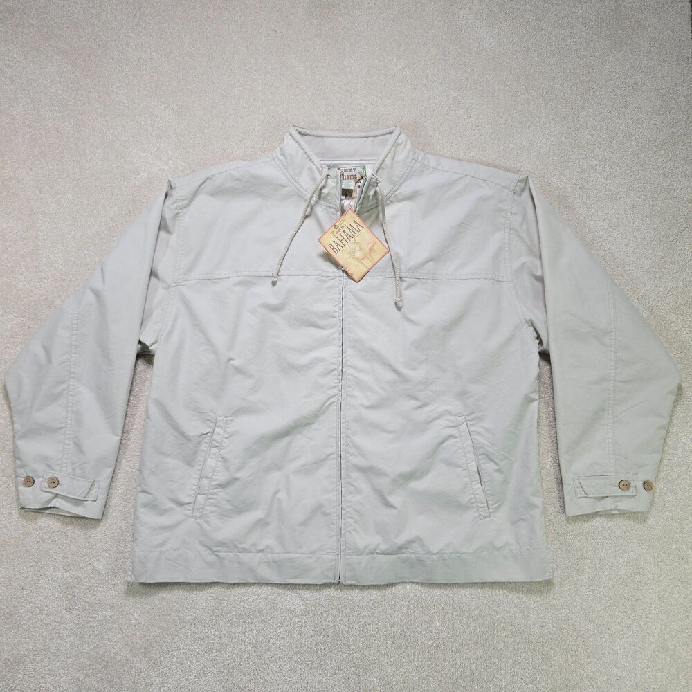 Tommy Bahama Wind Jammin Full Zip Jacket Men's L Tan Rayon Lined NWT